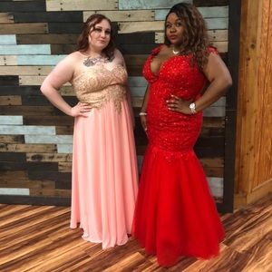 Red Lace Mermaid OffShoulder Prom Homecoming Dress